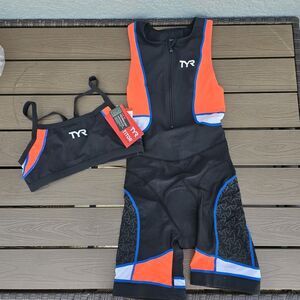 TYR Performance Suit Black and Orange